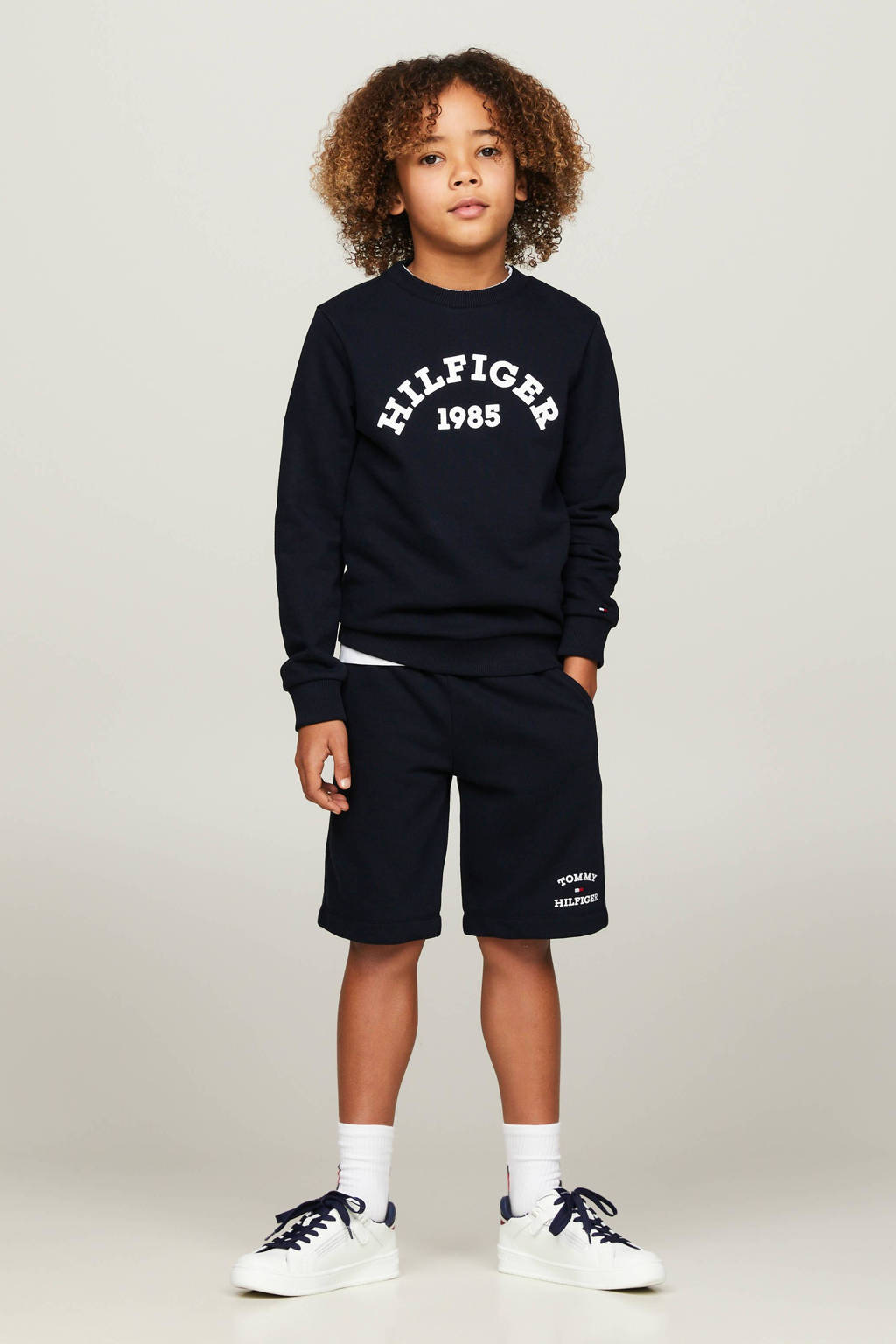 Tommy Hilfiger sweater met logo donkerblauw
