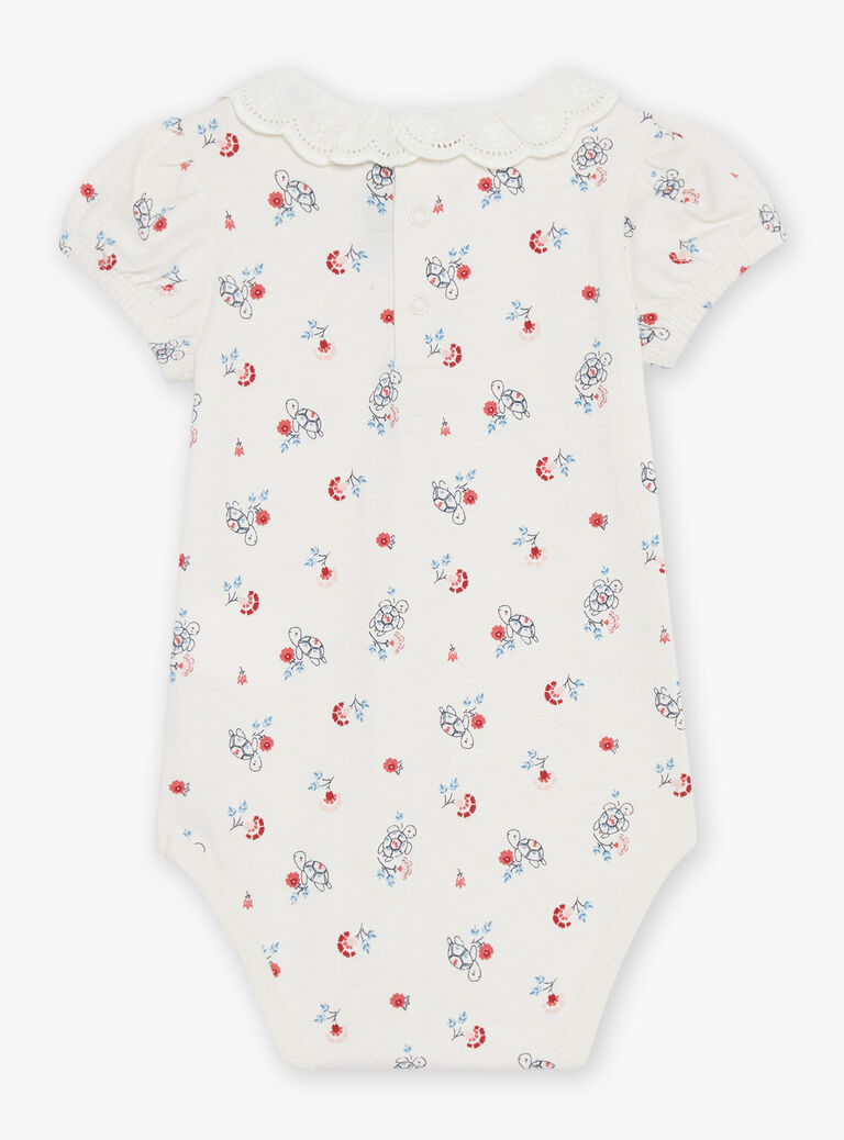 Body écru fleuri avec tortue