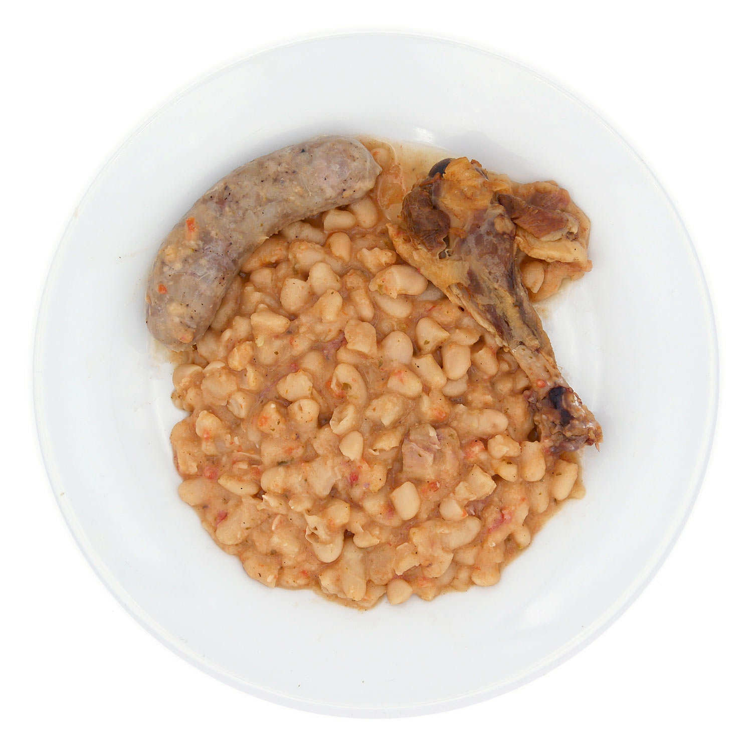 Saucisse de Toulouse et canard confits aux haricots - Plat traiteur artisanal frais