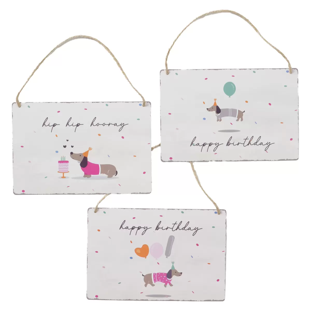 Schild Trilly beige,rosa,weiss