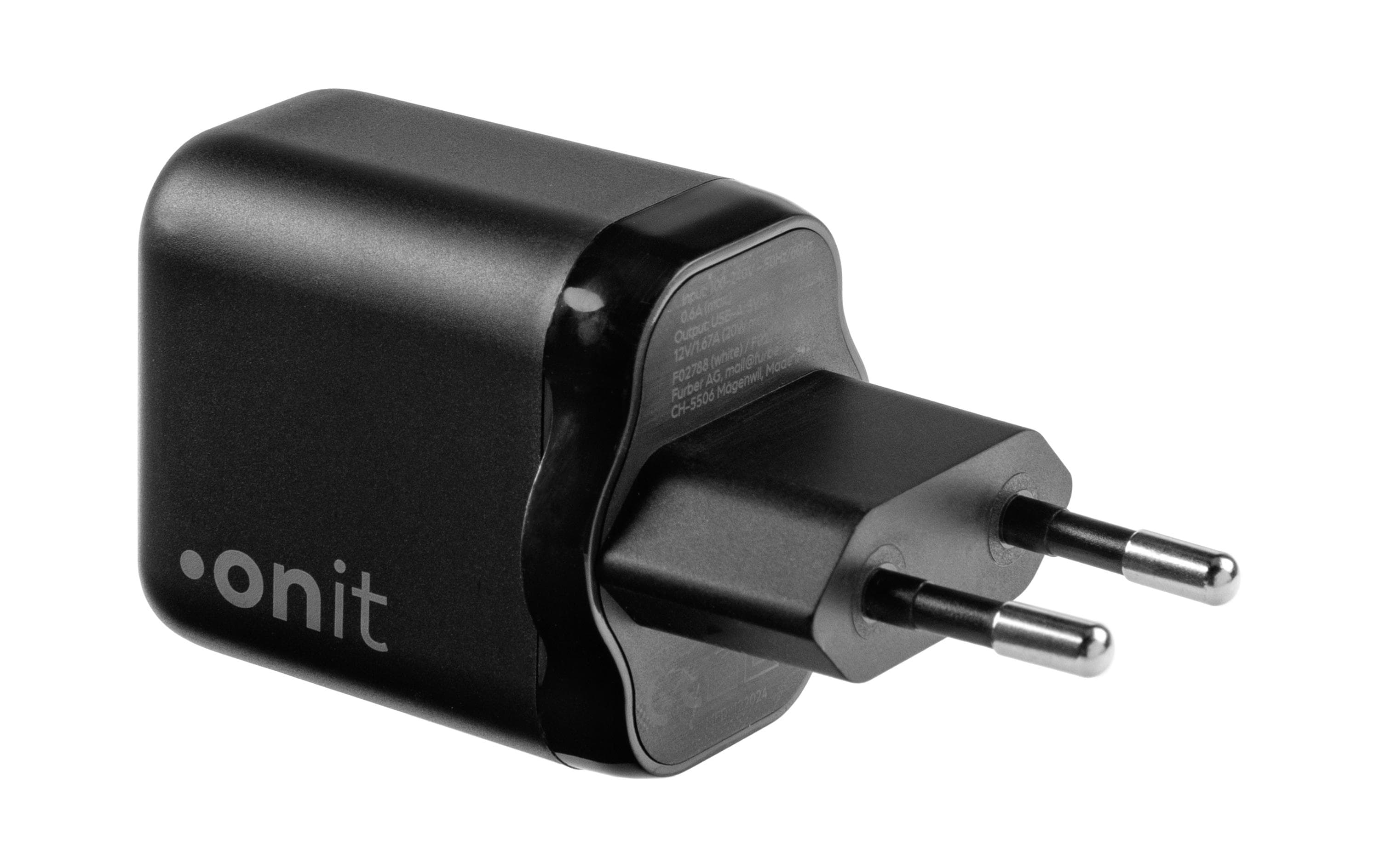 USB-Wandladegerät Single 1A 20 W GaN SchwarzLadeadapter mit einem USB-A-Port