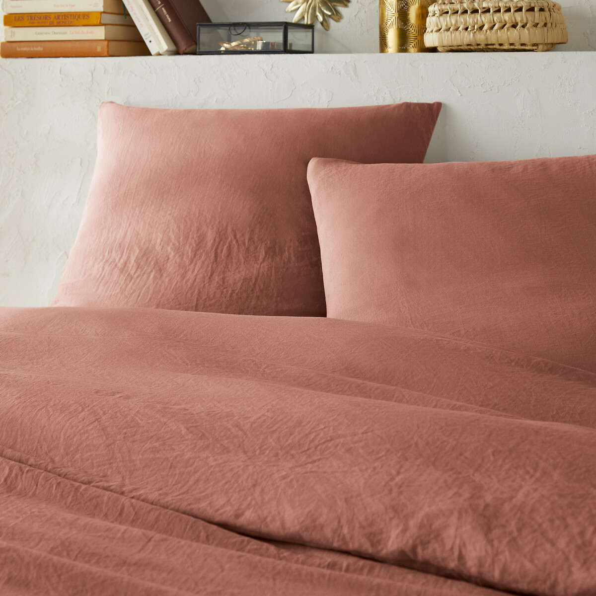 LA REDOUTE INTERIEURS<br>Conjunto de cama em microfibra lavada e poliéster reciclado