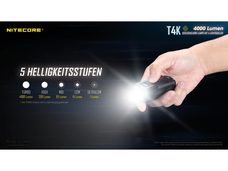 Nitecore Taschenlampe T4K LED-Taschenlampe