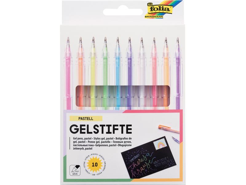 Folia Gelschreiber Black Style Pastell 10 Stifte Gelstifte