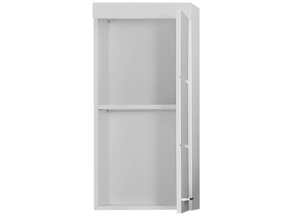Meuble haut salle de bain mélaminé blanc brillant. L - H - P : 37 | 77 | 23 cm