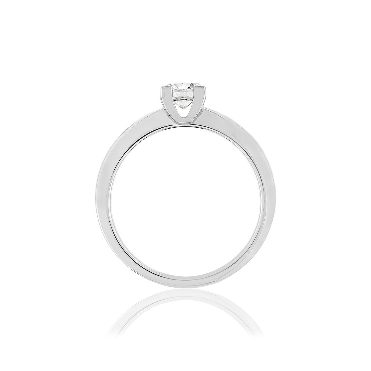 Solitaire or blanc 750 diamant 0.50 carat H/SI