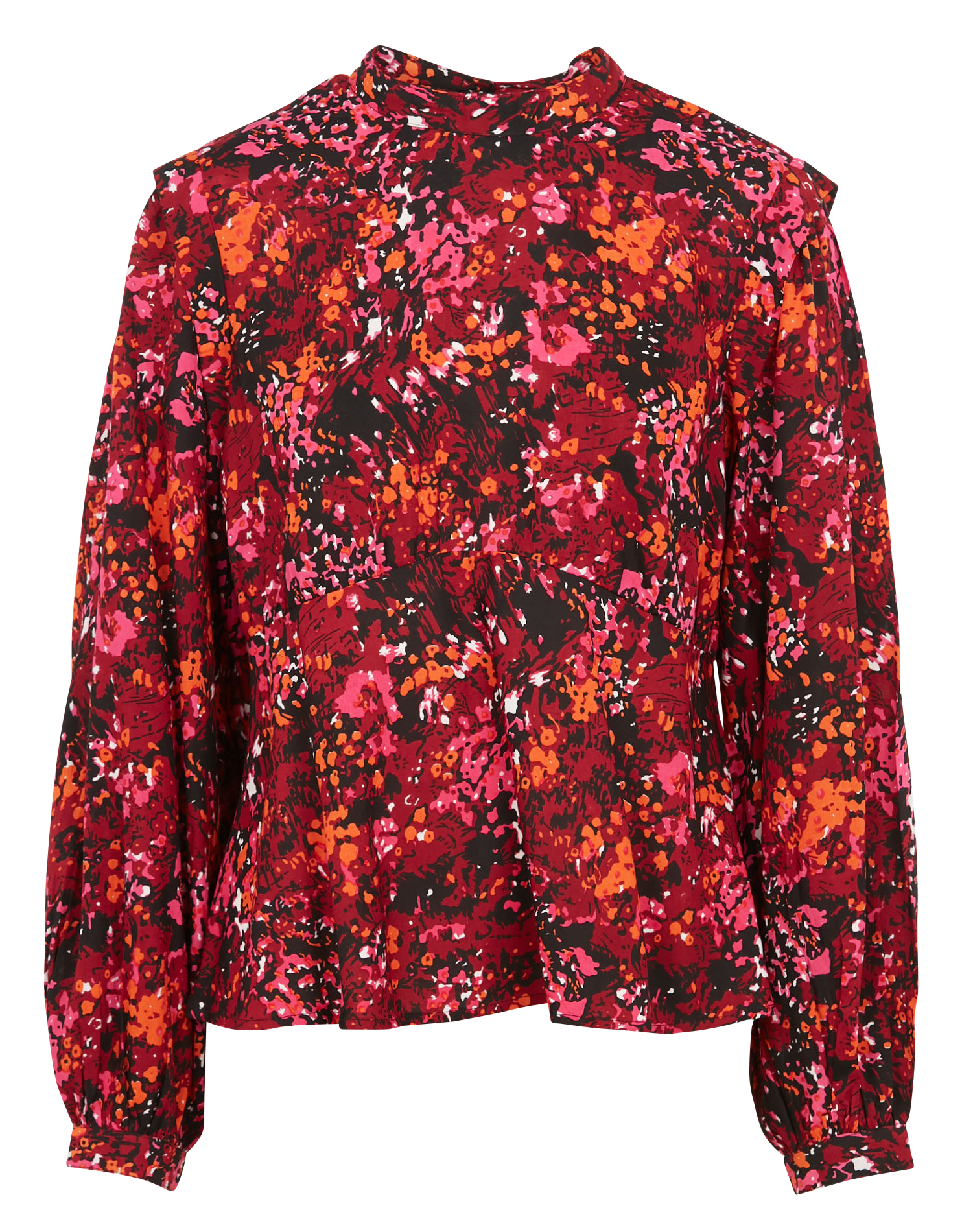 Top col rond imprimé| Violet