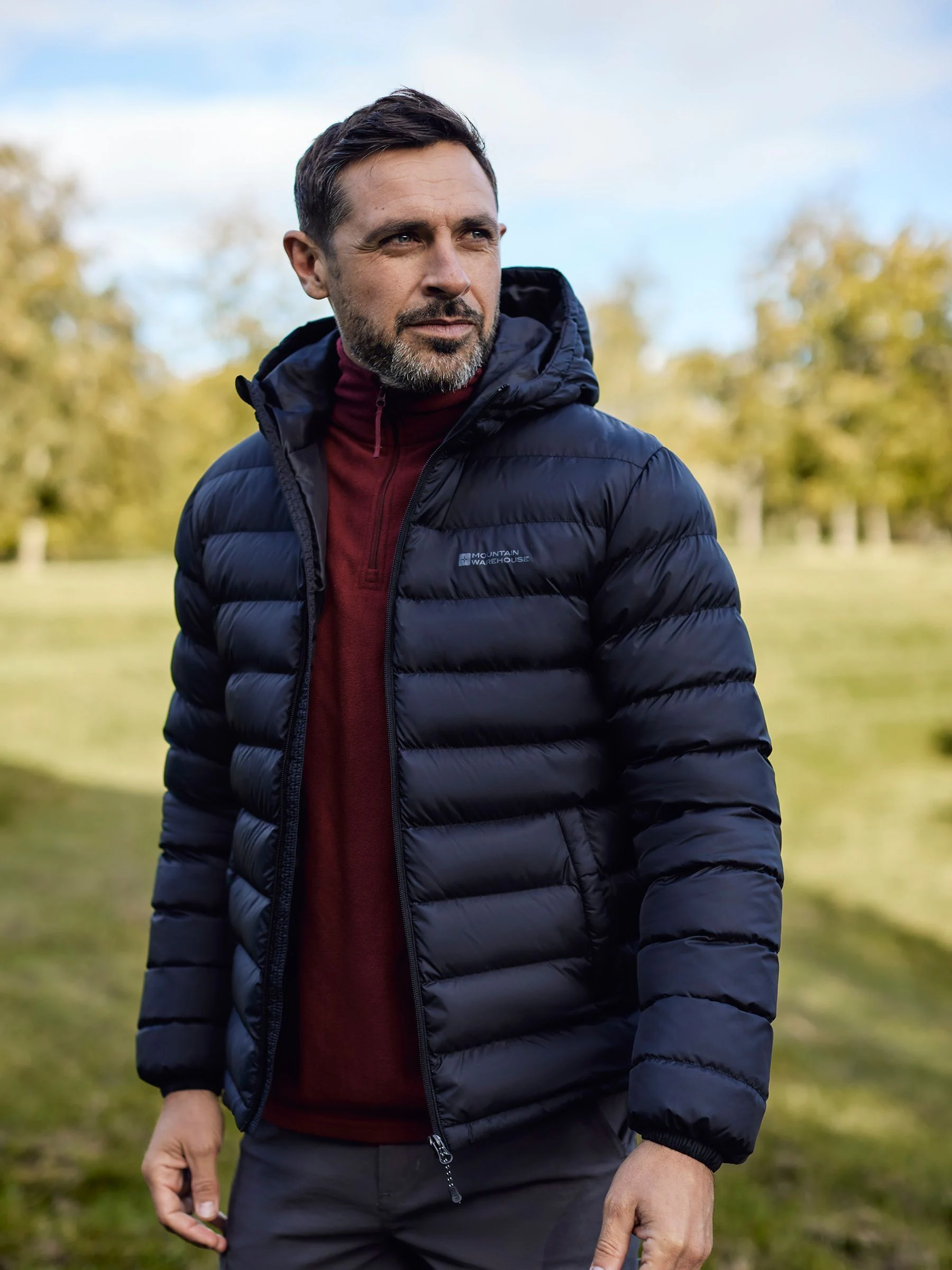 Antraciet zwart - Mountain Warehouse Seasons II Mens Water Resistant Padded Jacket