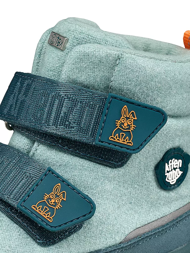 AFFENZAHN Kinder Winterstiefel WOLLE COMFY Hase hellblau