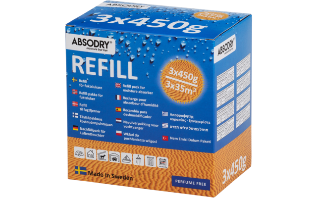 Absodry Classic Nachfüllbeutel mit 3 x 450 g im Karton