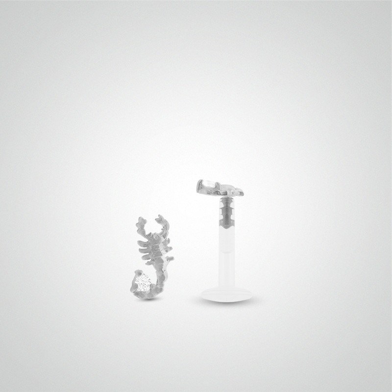 Piercing helix scorpion en or blanc