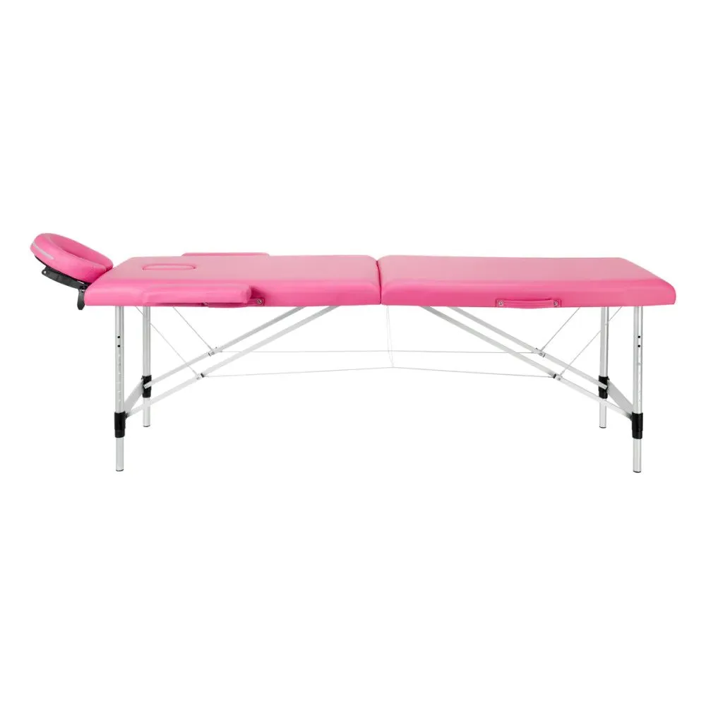 Activeshop sammenklappelig massagebriks i aluminium, model Activ Fizjo Comfort, pink