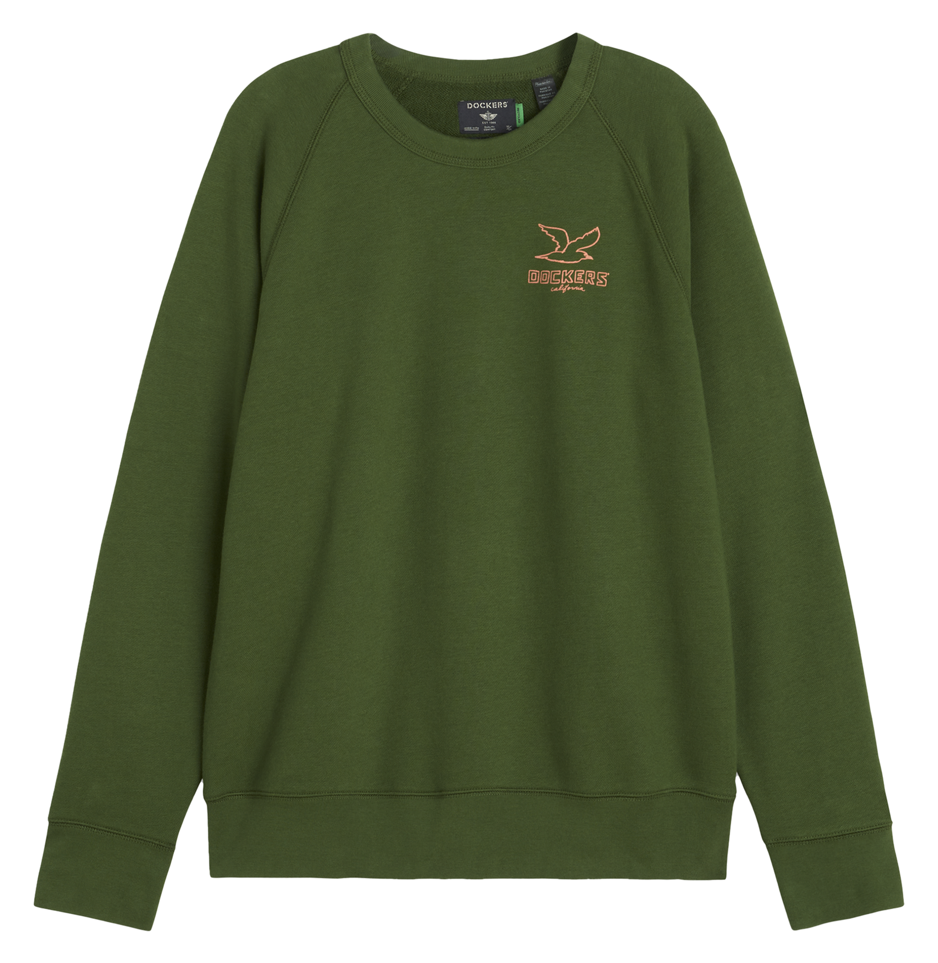 Sweat col rond regular-fit sérigraphié en coton mélangé | Vert