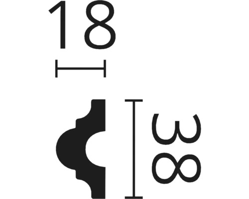 Wandstrip CO1 1 st. 2 m x 18 x 38 mm