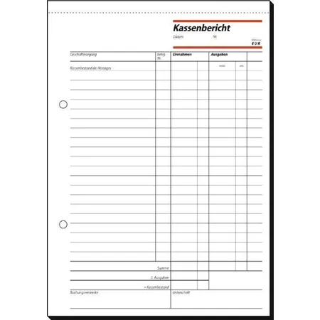 Sigel Kassenbericht A5, 50 Blatt