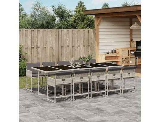 LES TENDANCES - Salon extérieur Salon de jardin-gris-10 places-275x106x73-461665