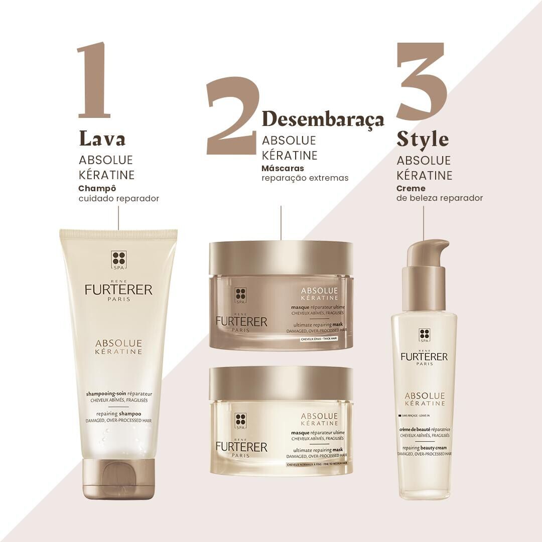 RENE FURTERER  Absolue Kératine Máscara Reparação Extrema - Cabelos Espessos - 200ml
