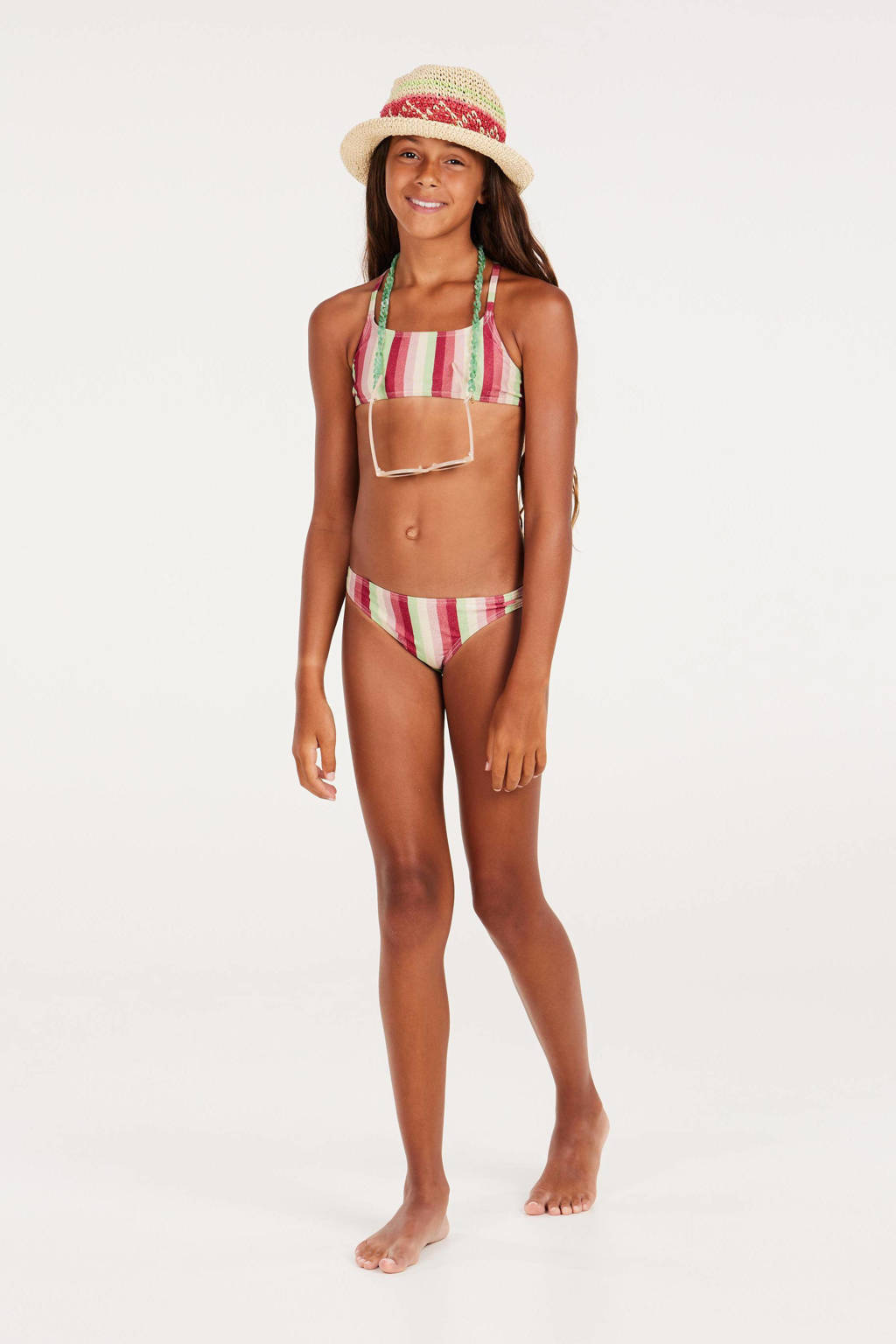 crop bikini met lurex PRTSHEILA JR roze/groen