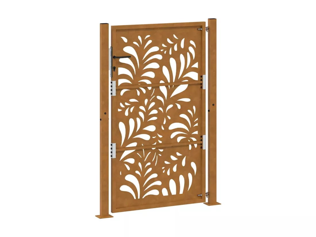 Porte de jardin acier résistant aux intempéries design vagues