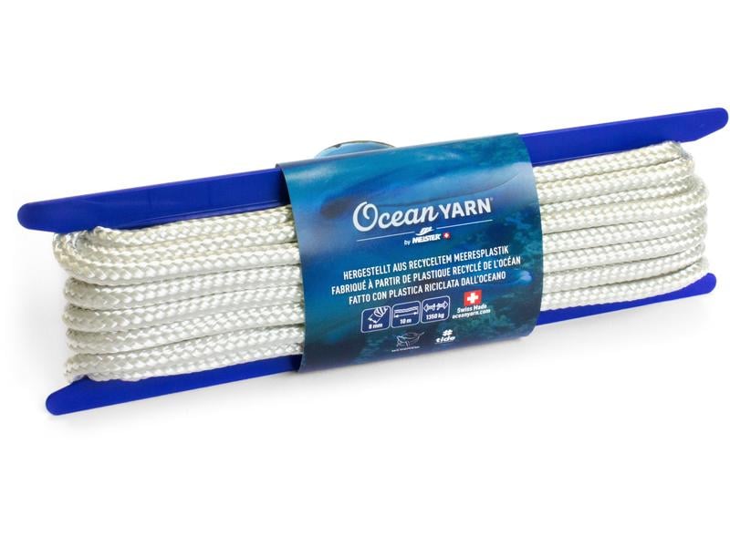 Meister Seil OceanYarn Ø 8 mm, 10 m, 1350 kg, Weiss Normalgeflochtenes Seil aus recyceltem Kunststoff