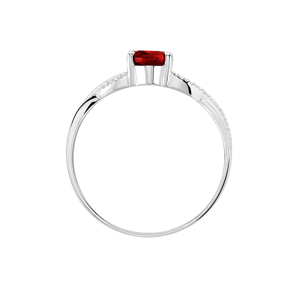 Bague Candice Or Blanc Grenat
