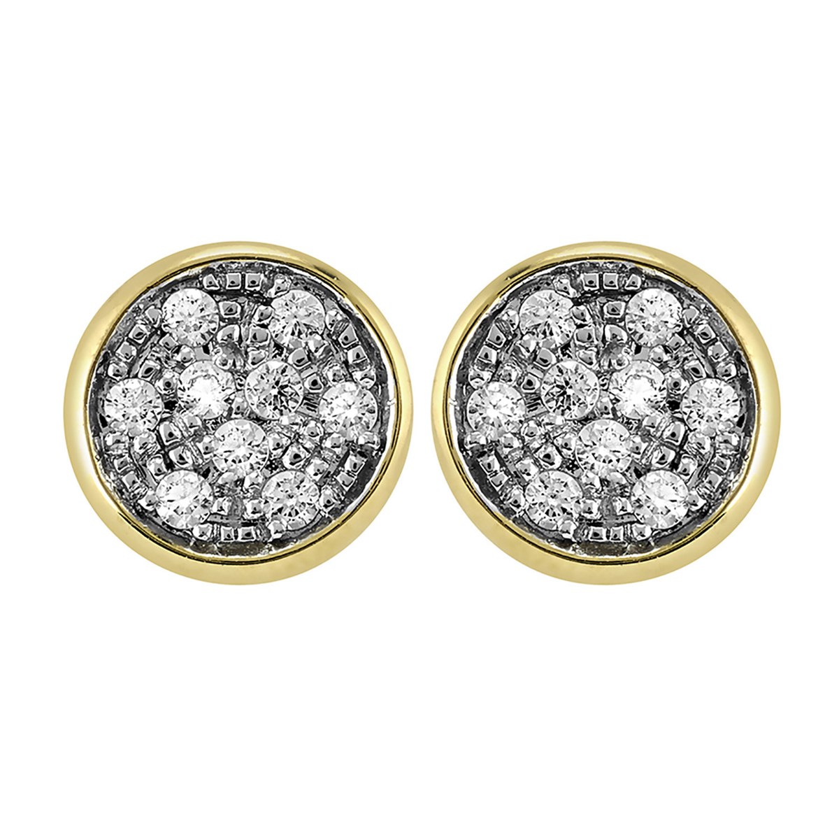 Boucles d'oreilles Brillaxis rond or pavage oyxdes