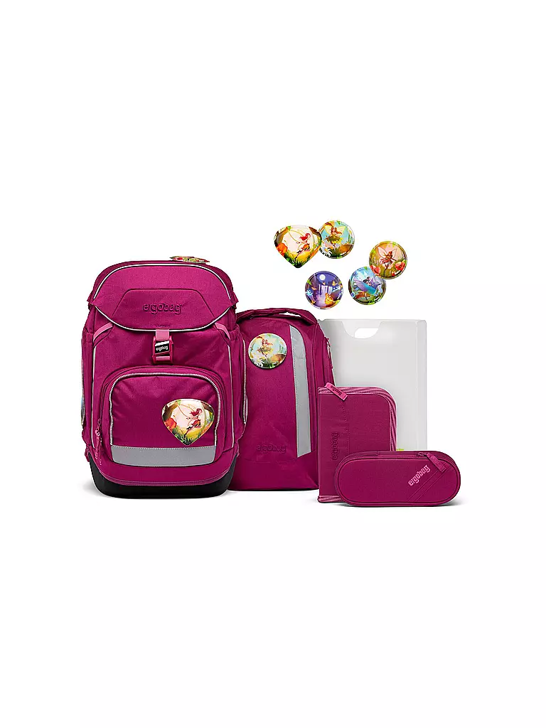 ERGOBAG Schultaschen Set 6-tlg. Pack - WaldzauBär beere
