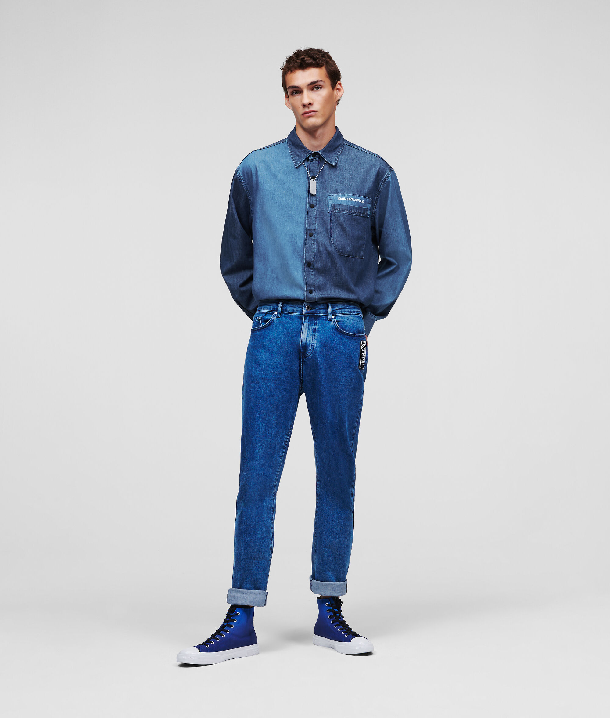 VESTE EN JEAN COLOR-BLOCK