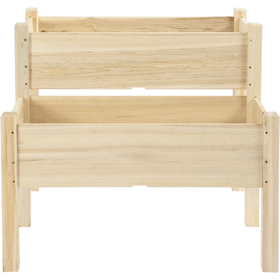 Outsunny Hochbeet mit zweistufigem Design natur