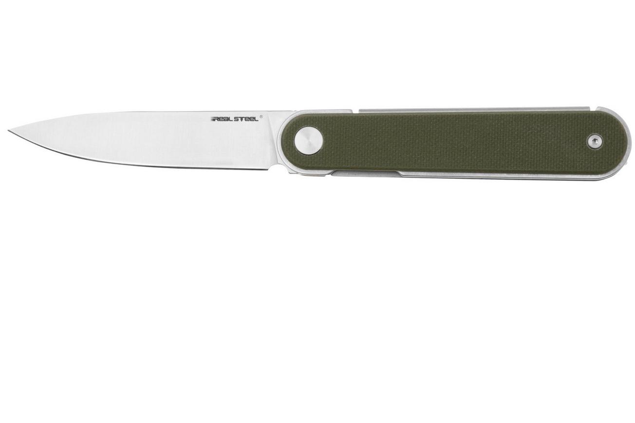 Real Steel Iris Front Flipper 8061BG Satin 12C27, OD Green G10, zakmes