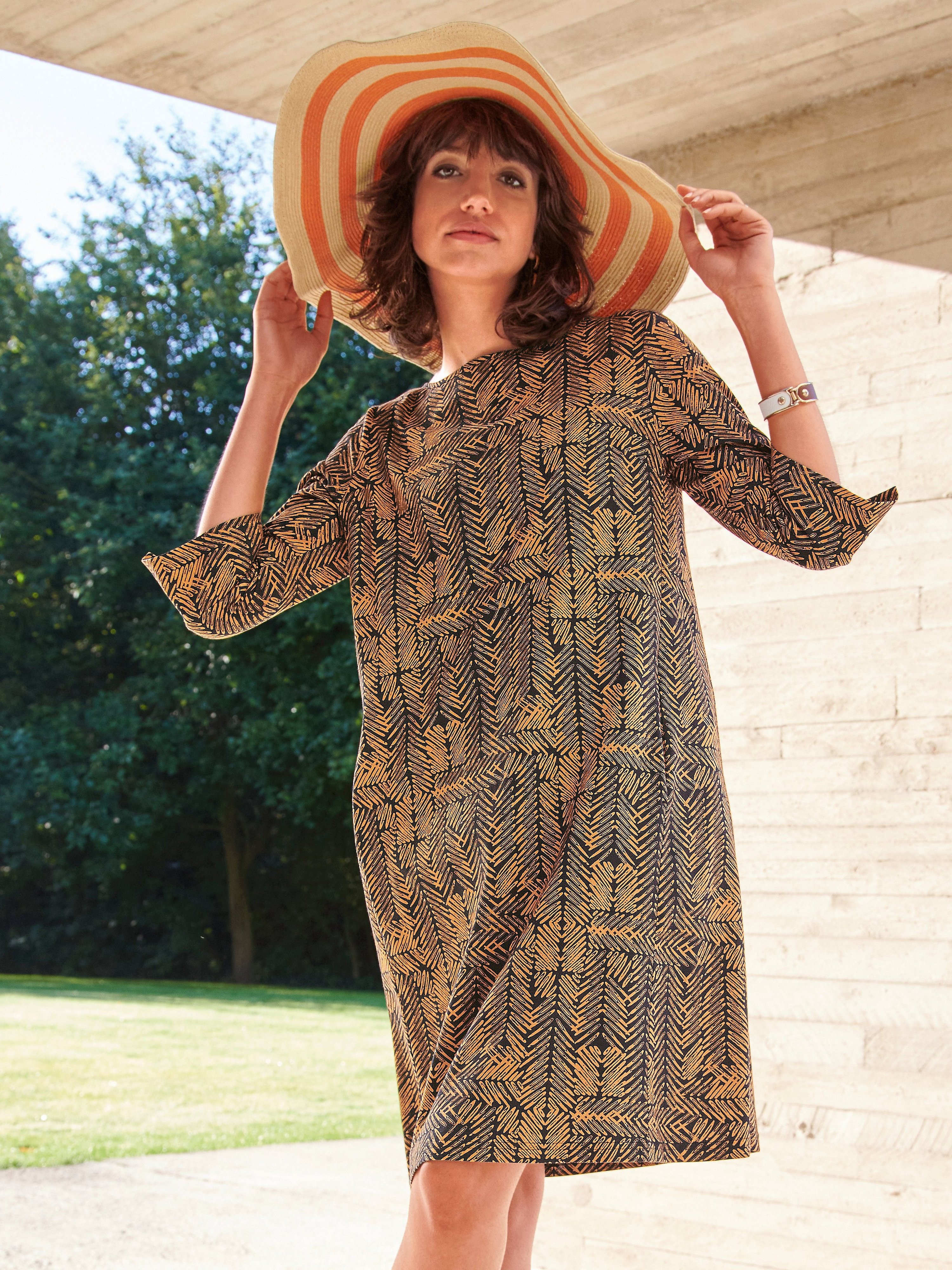 Jersey-Kleid mit 3/4-Arm