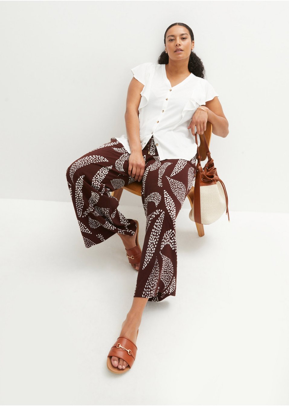 Blouse à manches volantées