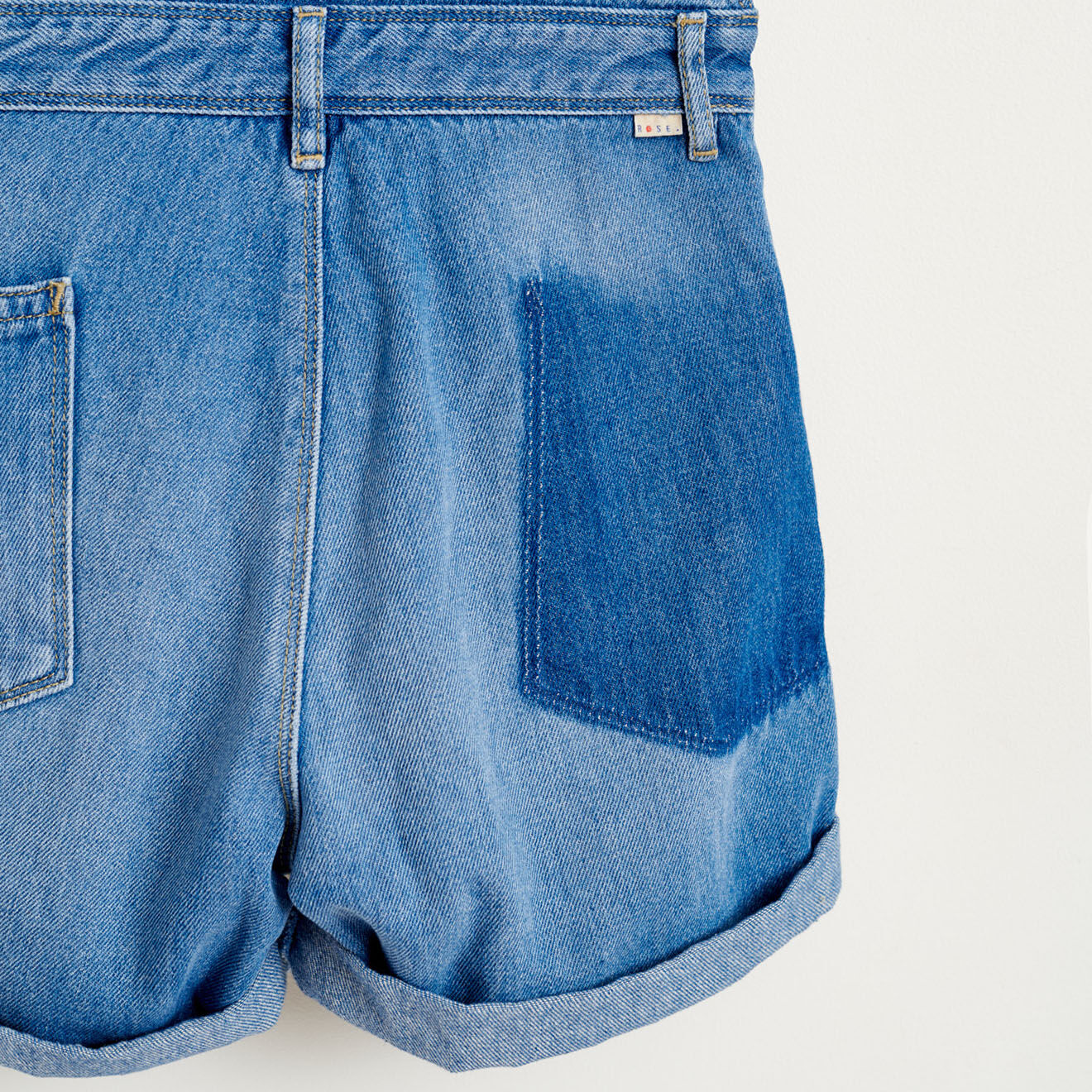 Bellerose Salopette short Pepina en Toile de coton bleu denim