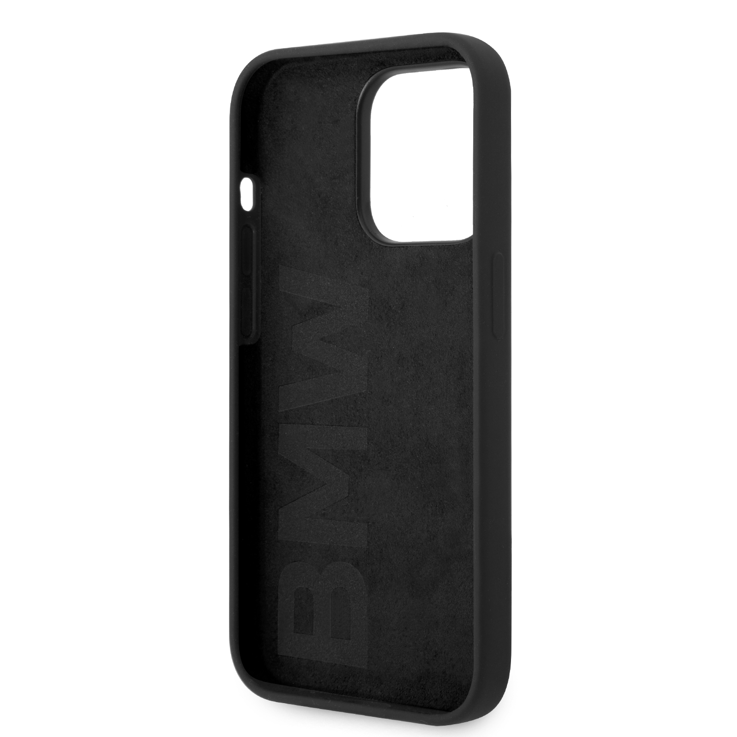 iPhone 15 Pro Silikon Hardcase Hülle Metall Logo (BMHCP15LSILBK) - Schwarz