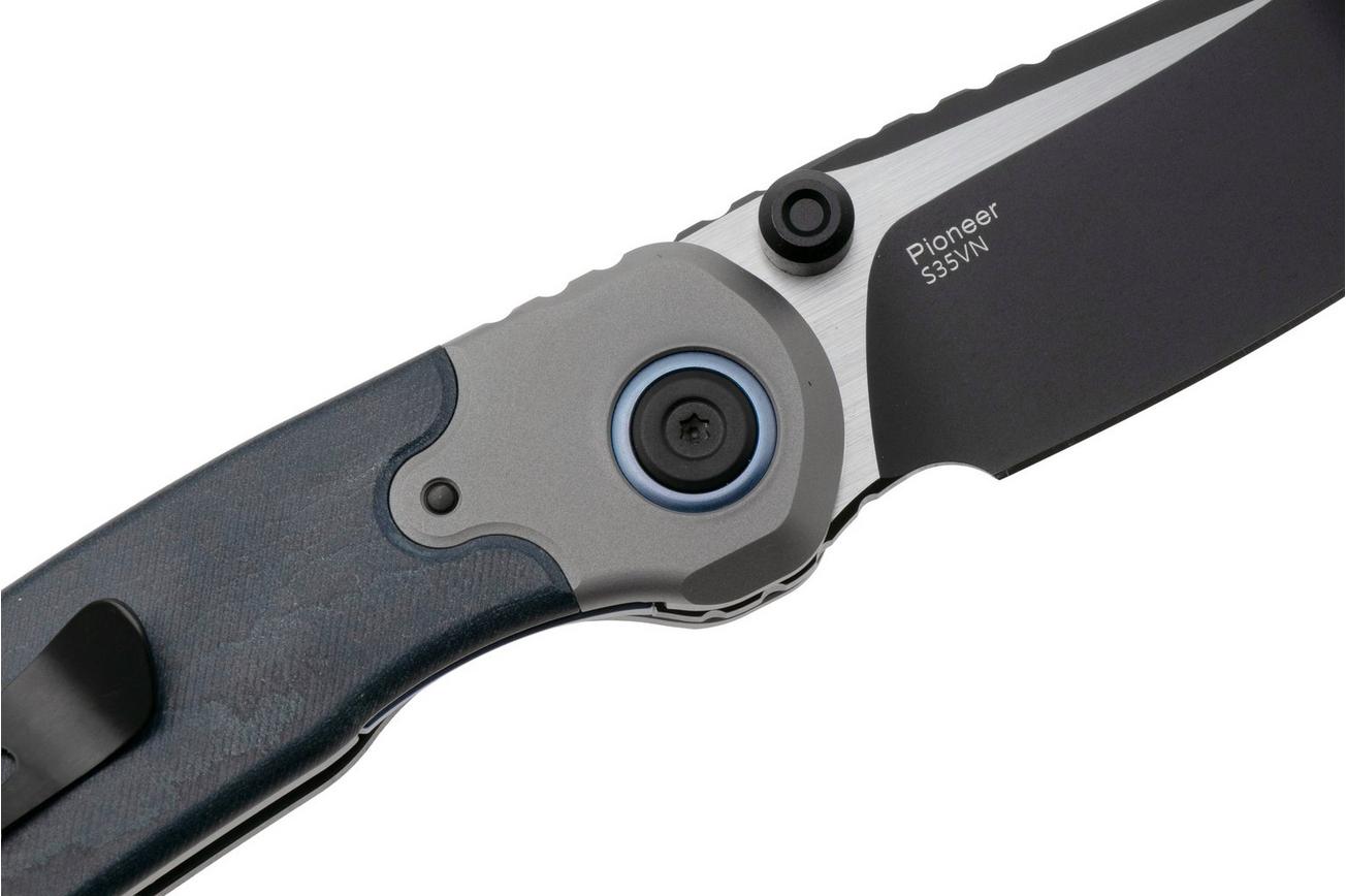 Kizer Pioneer Drop Point ZX-FK03A5 Two Tone S35VN, Richlite Titanium Bolster, zakmes