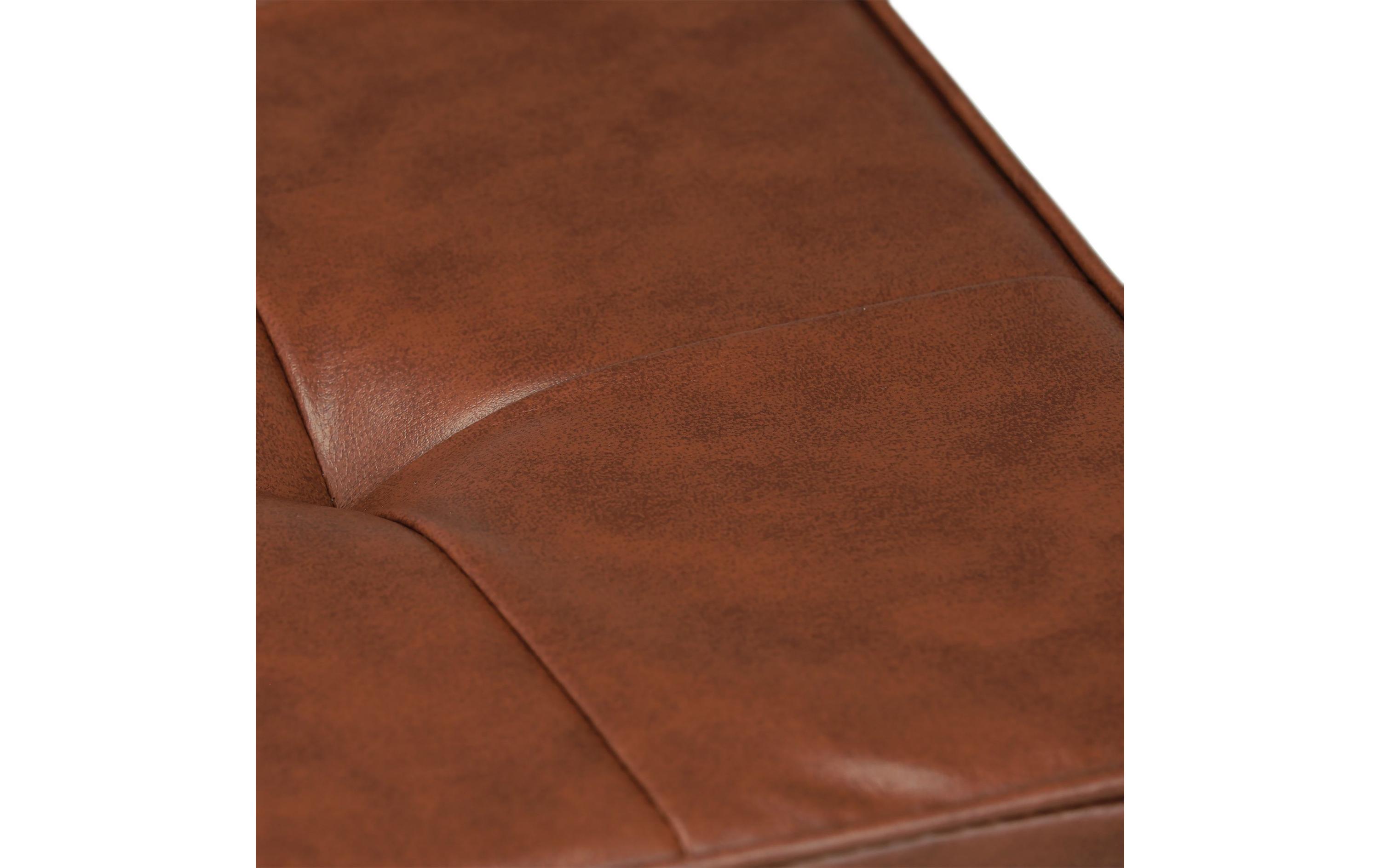 Hocker mit Kunstleder Braun/SchwarzSitzhocker mit Kunstleder
