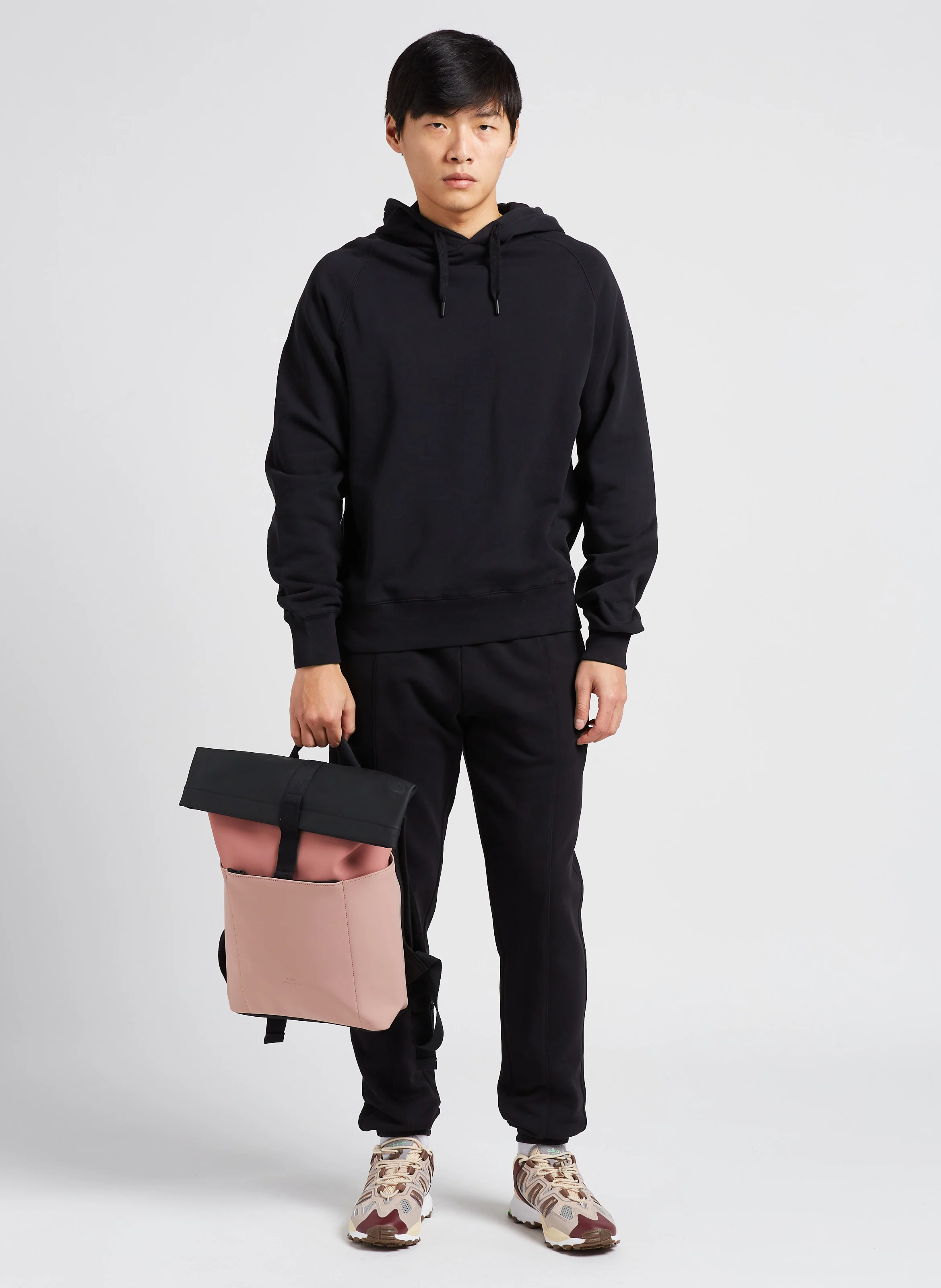 Sweat à capuche brodé en coton | Noir