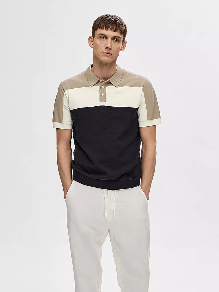 SELECTED Poloshirt SLHMATTIS dunkelblau
