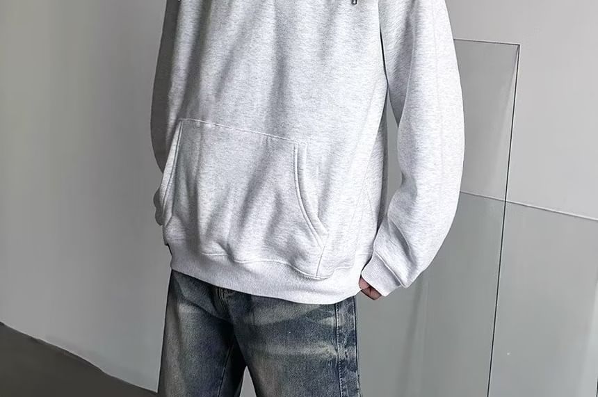 Zoslane - Mock Neck Plain Hoodie