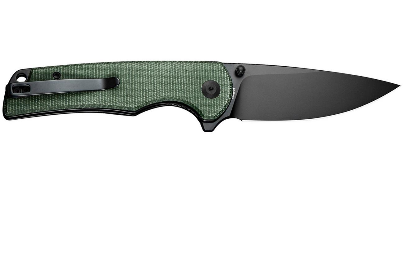 Sencut Praktisk S24019-3 Black 9Cr18MoV, Green Micarta, zakmes