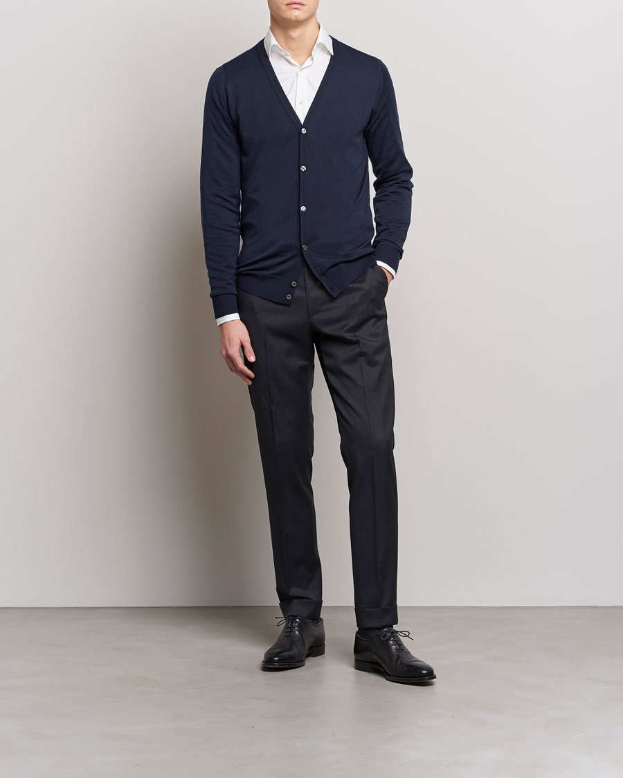 John Smedley Petworth Extra Fine Merino Cardigan Midnight
