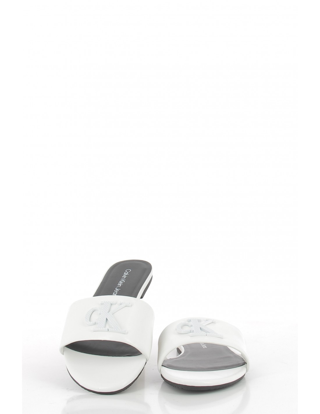 calvin klein Claquettes femme flat sandal slide blanc