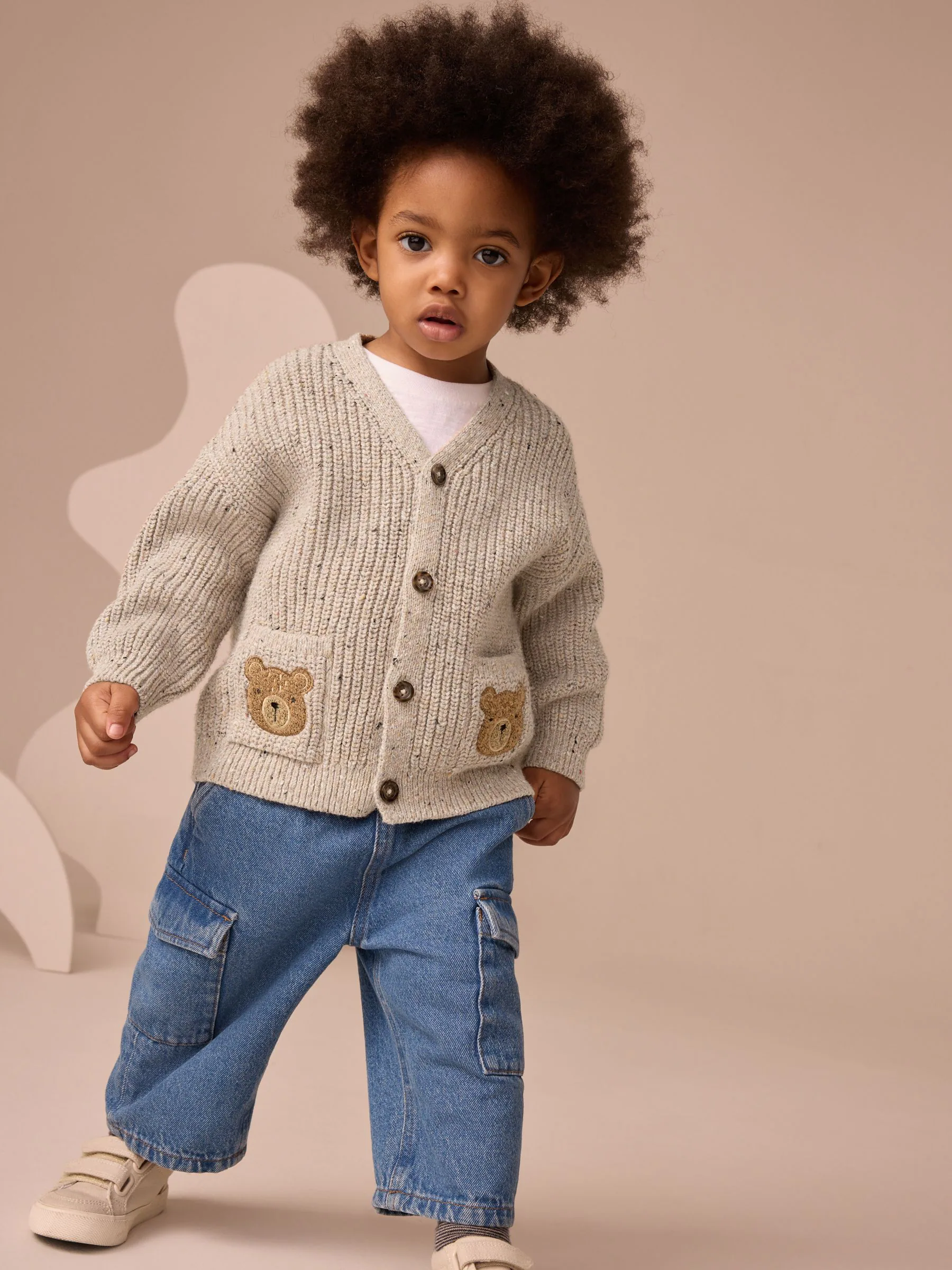 Neutrale beren - Vest met figuurtjes (3mnd-7jr)
