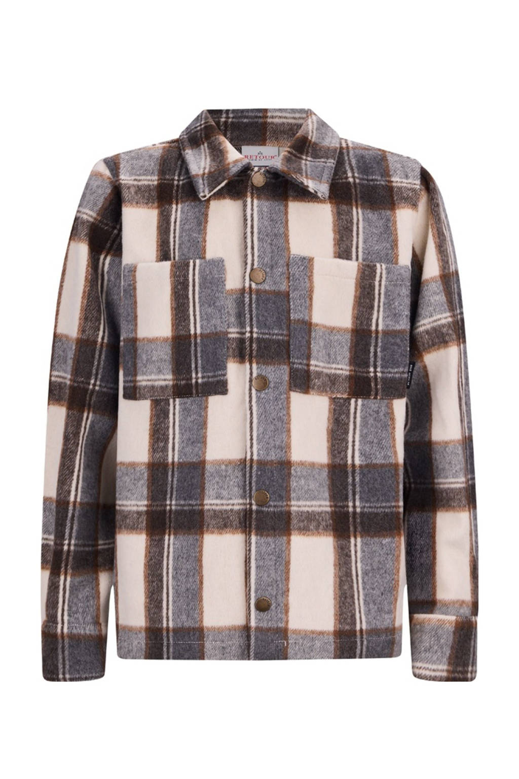 overshirt bruin/beige