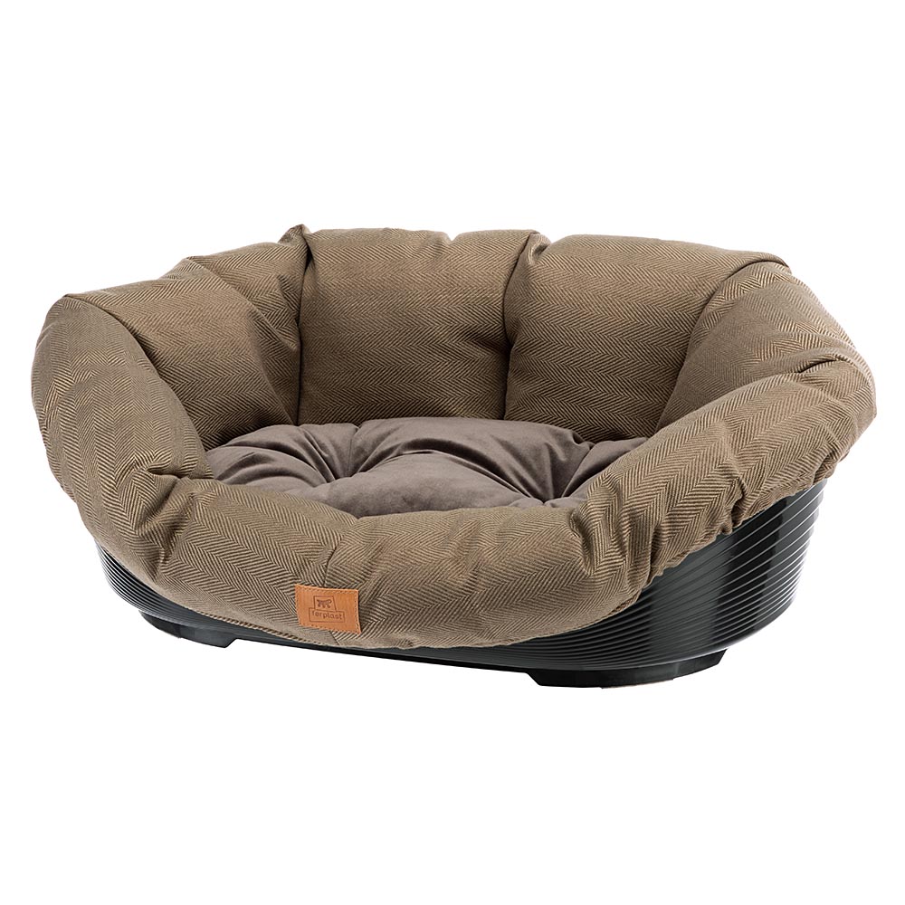 Ferplast panier chien avec coussin sofa' 8 lavable, lit pour chien en plastique rembourré, corbeille en plastique et coussin pour