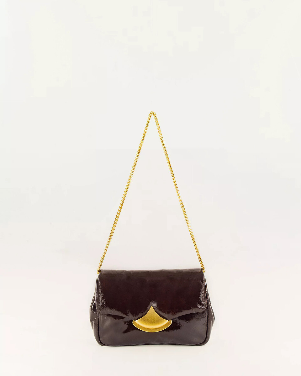 SESSUN<br>Bolsa de ombro em couro envernizado PUFFY S DIVILUZ