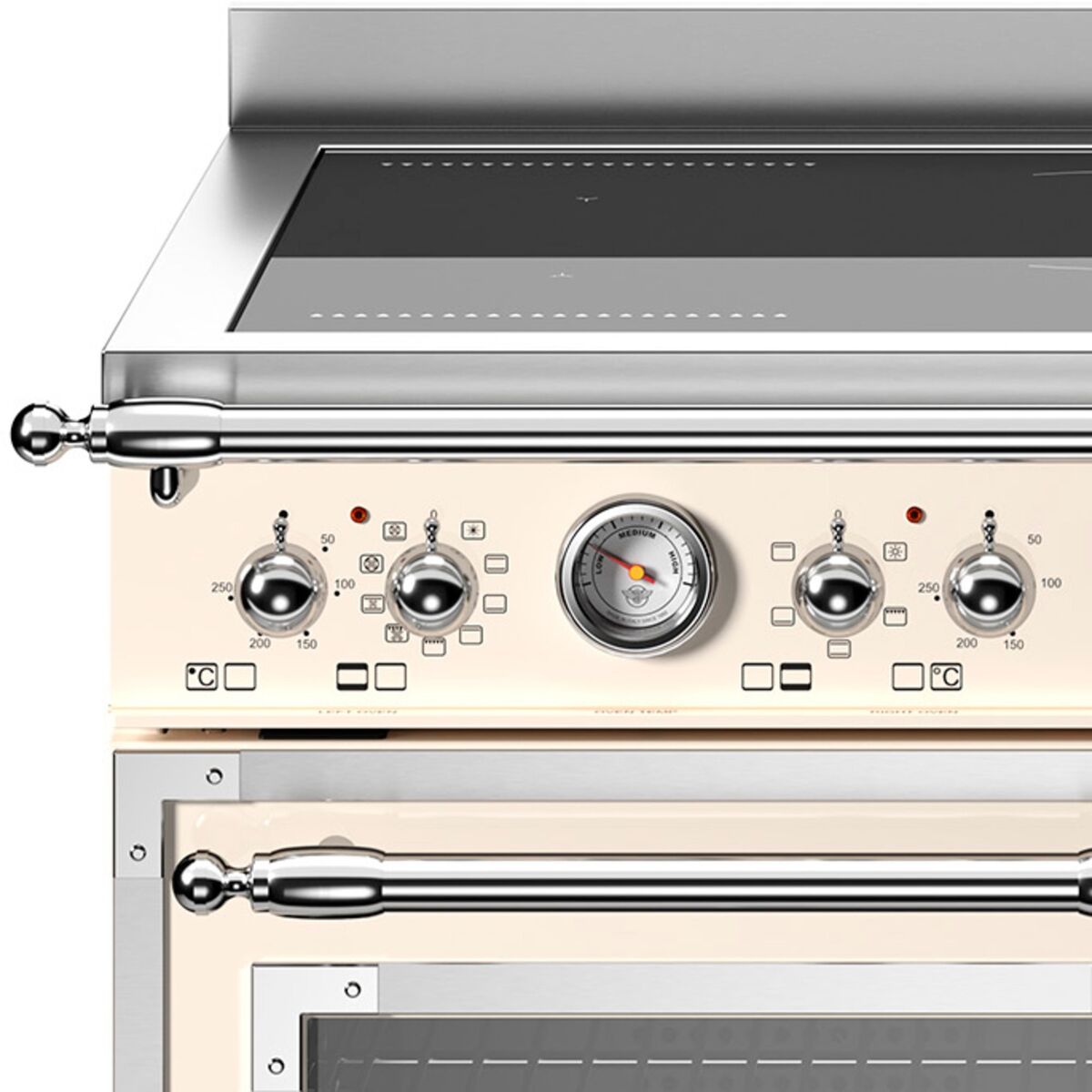 HER95I2EAVT Heritage Induksjonskomfyr med dobbeltovn 90 cm, Cremehvit