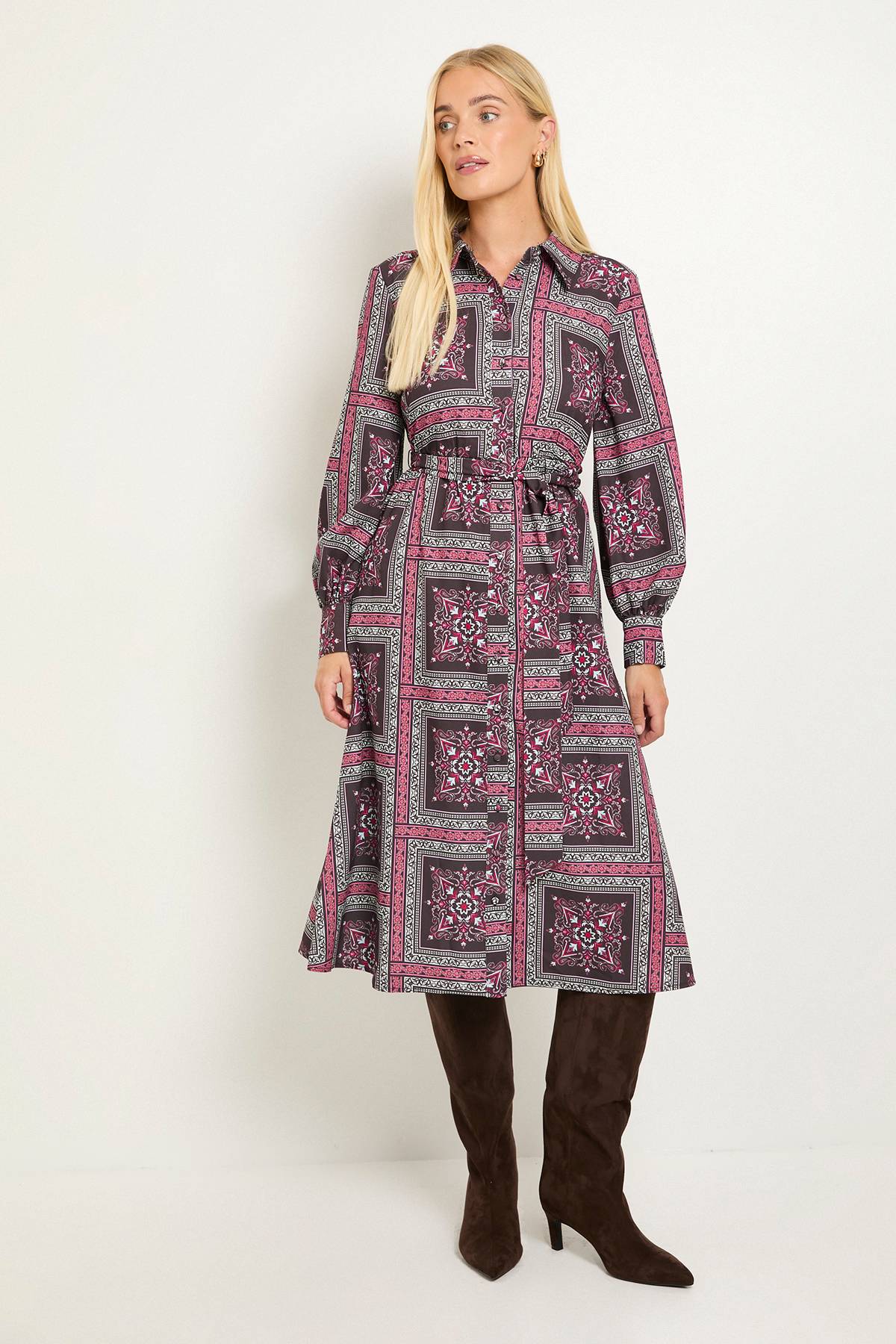 Wallis Robe Chemise Décontractée À Imprimé Foulard Petite