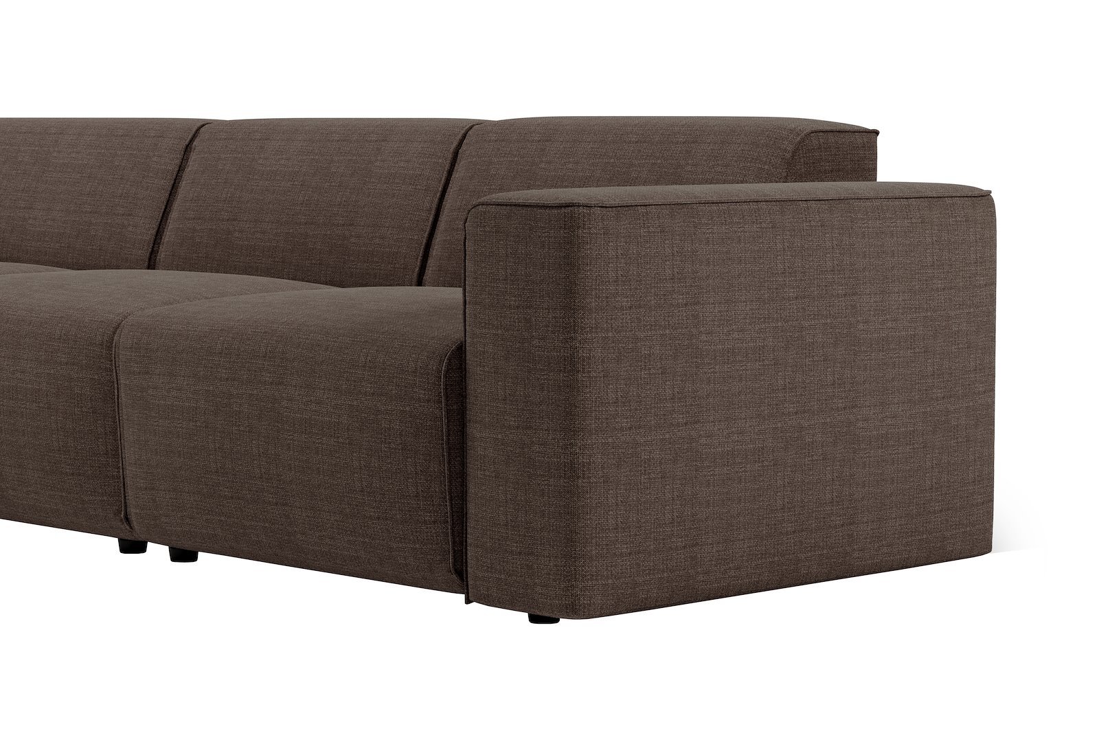 Enjoy hjørnesofa 2,5-seter med åpen ende høyre. Tekstil Bjørn 45 med sorte ben