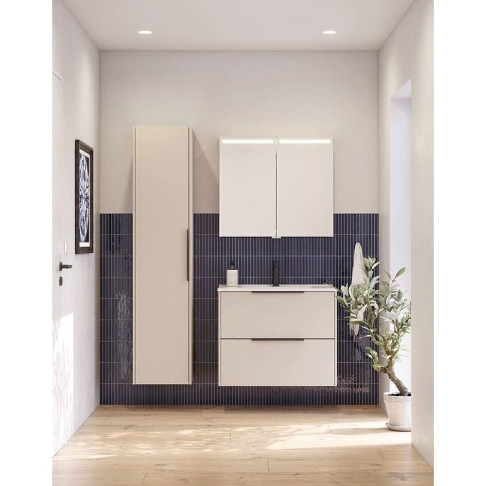 SPEILSKAP SCANBAD TOP MED BELSYNING ALUMINIUM 60CM